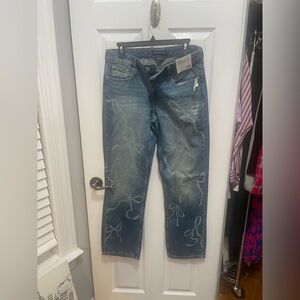 Aeropostale Denim Relaxed Jeans with Swirl Design